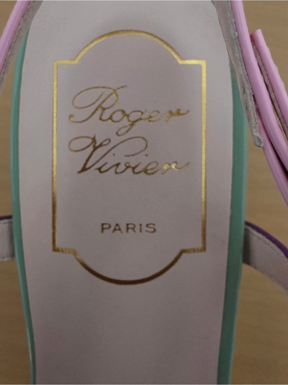 Roger Vivier Pink Orange Patent Slingback Flats with Red Buckle - Picture 8 of 12